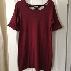 Maroon sweater dress